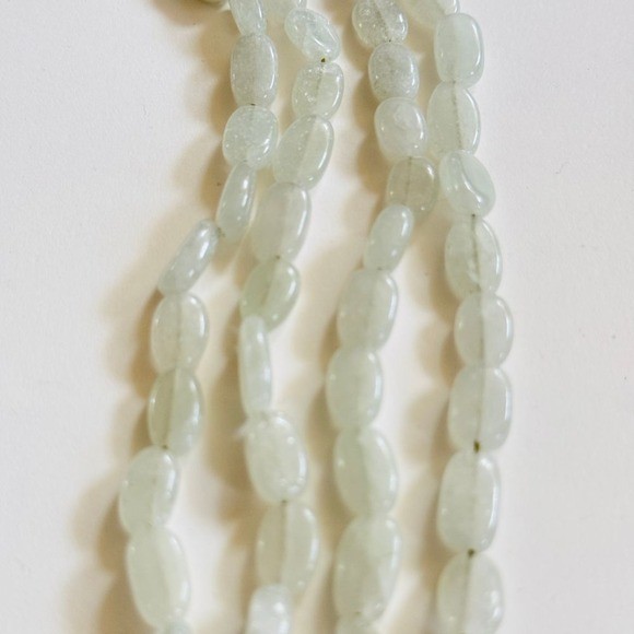 Green Beryl Necklace VtG Genuine Beaded multi strand Natural nugget beads 36″
