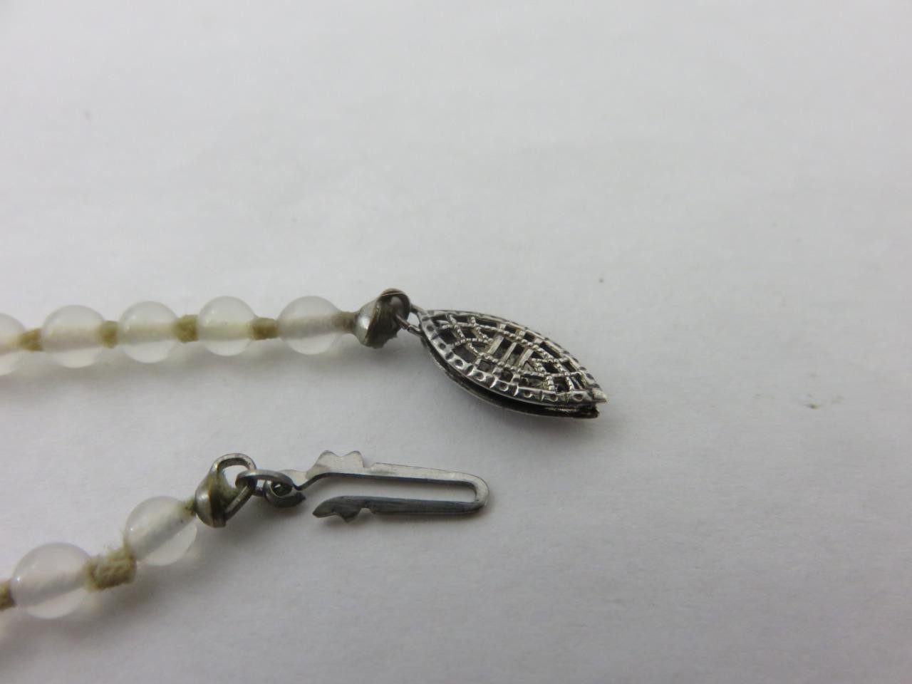 Rose Quartz Necklace Pale Pink Graduated Beads Hand Knot Sterling Silver Clasp