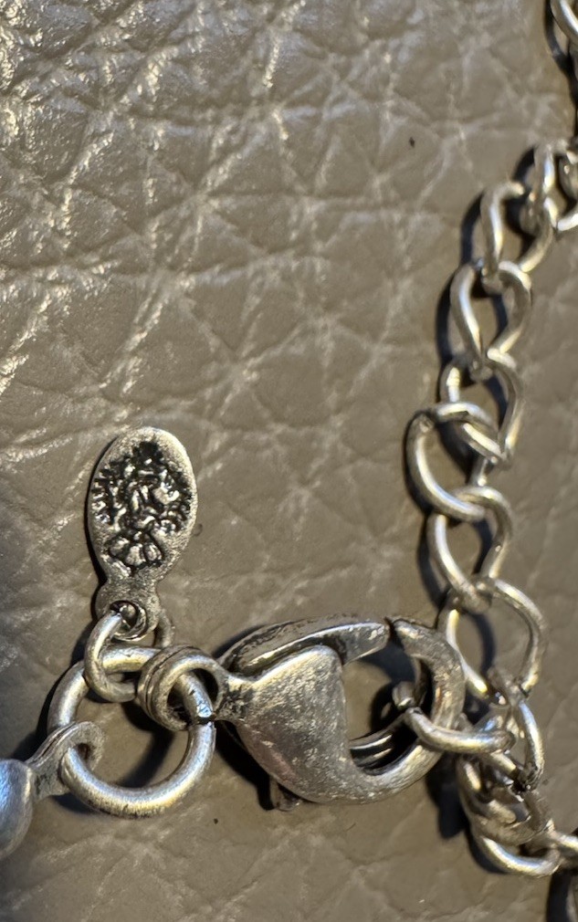 Vintage Designer Silver tone 36” Aluminum Necklace
