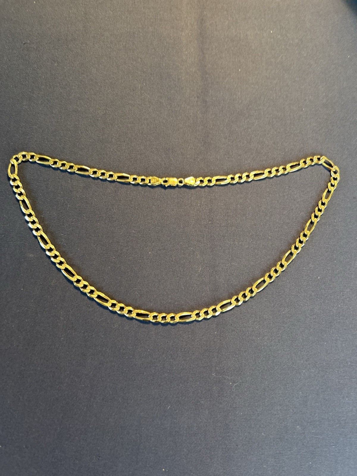 Vintage sterling silver figaro Italy necklace jeweler piece quality 20in. 4.59mm