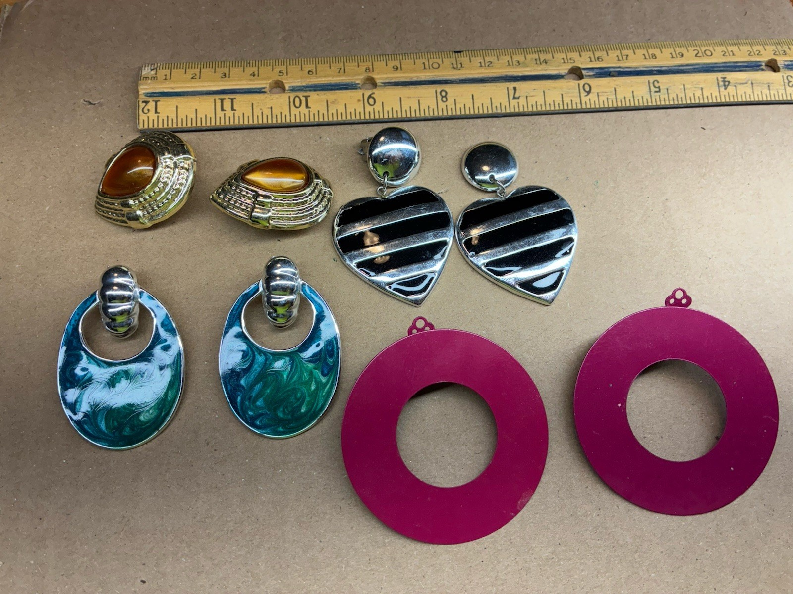 vintage earring lot modern mod 60’s – 80’s lot mixed