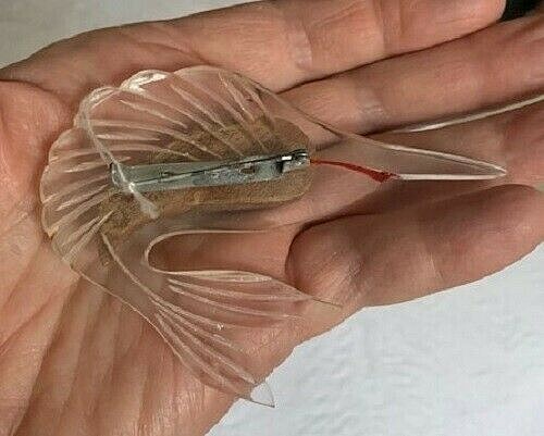 VINTAGE 1950’S LUCITE AND WOOD SWORDFISH BROOCH