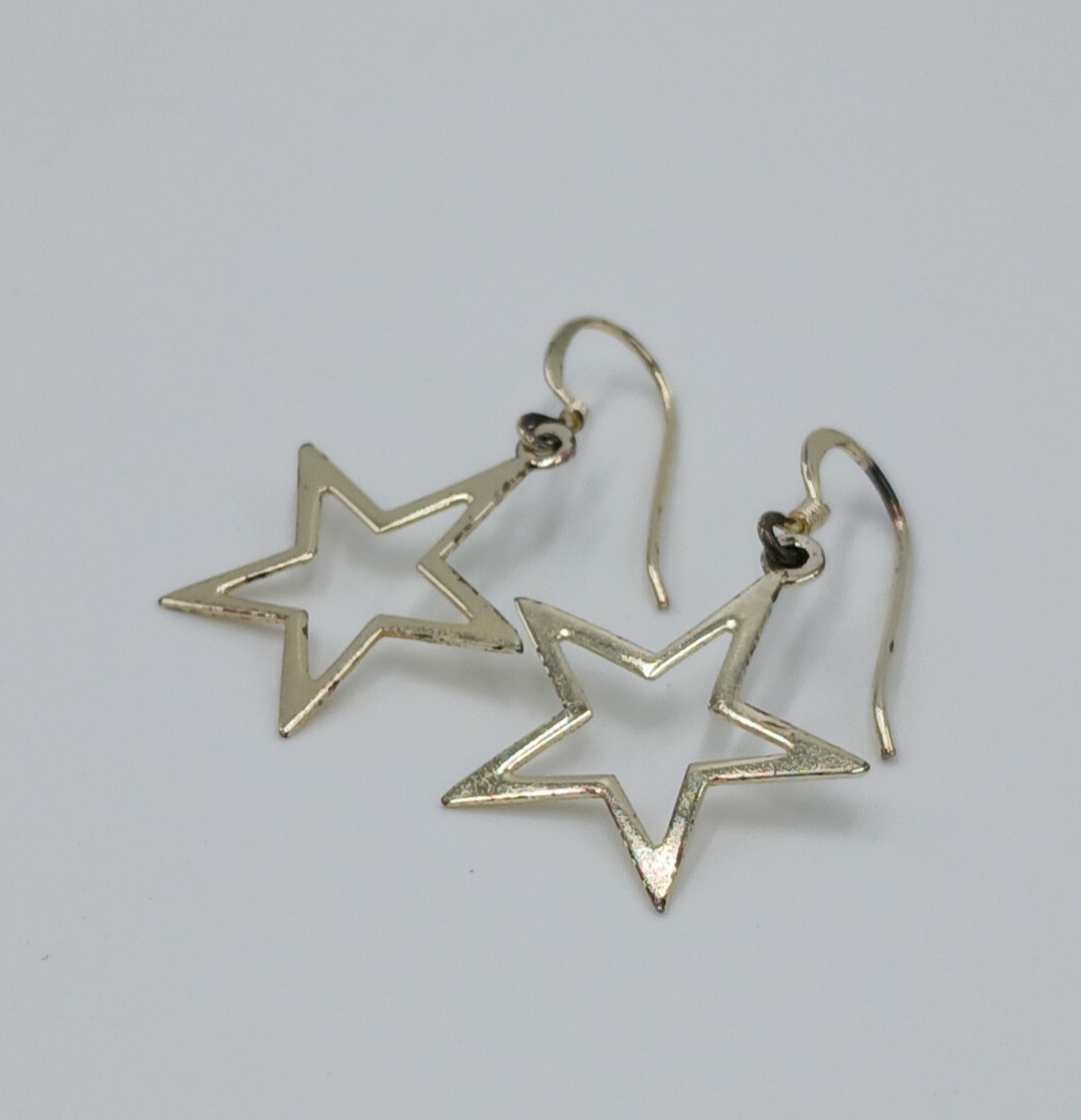 VTG 925 Star Dangle Earrings 1.5in Drop Sterling Silver 1.59g Celestial Estate