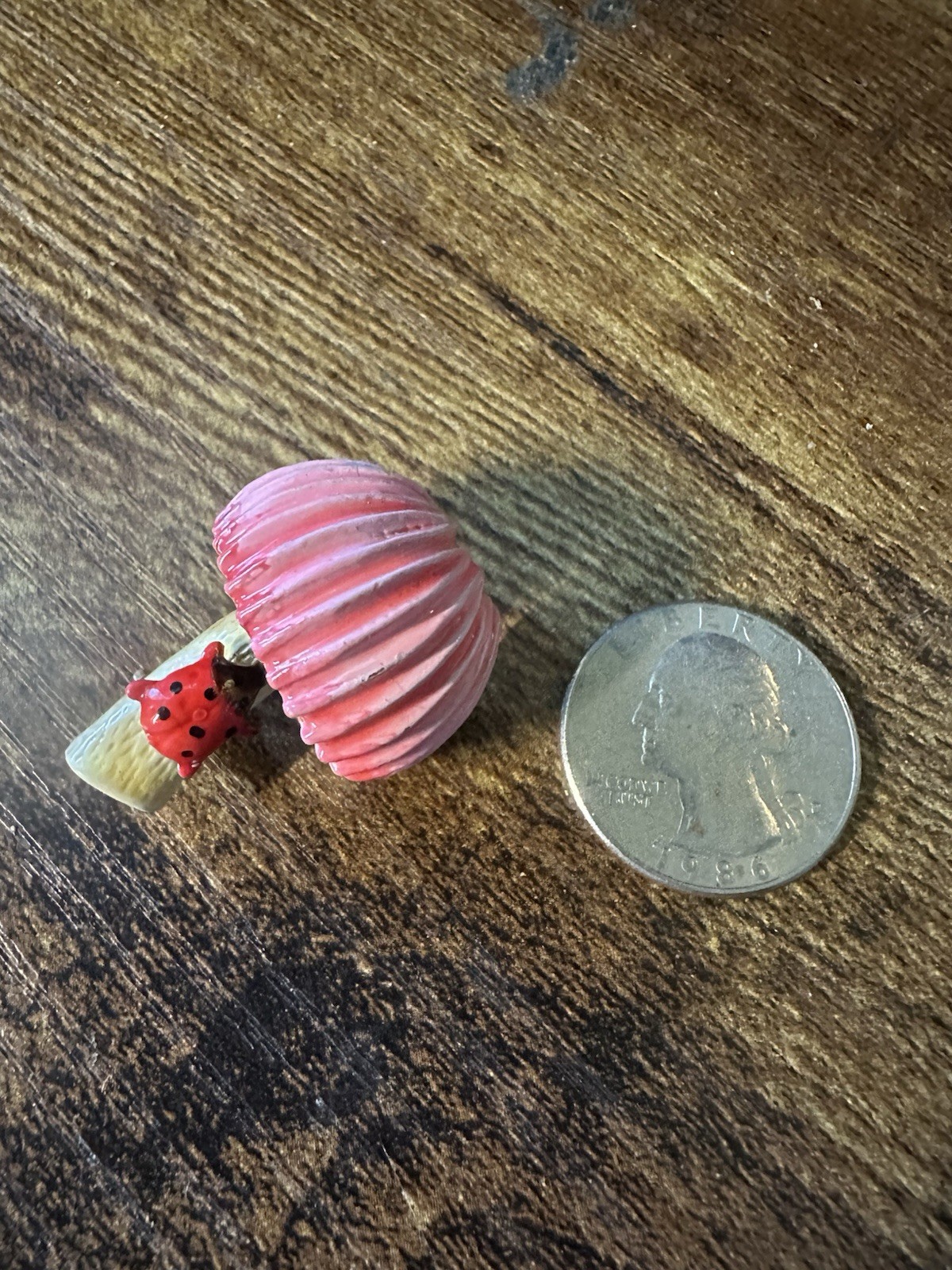 Original By Robert Enamel Ladybug And Mushroom Brooch Vintage