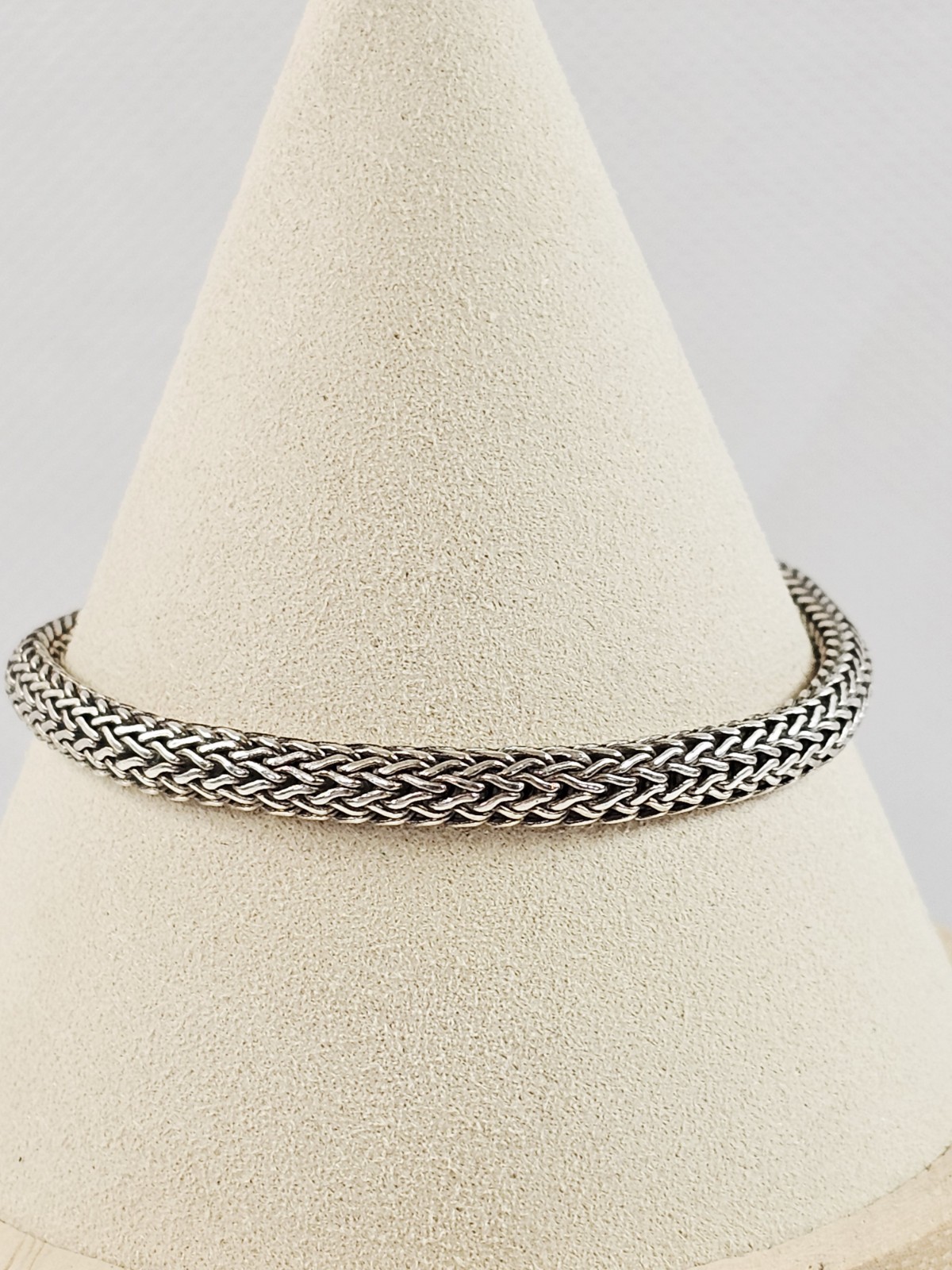 John Hardy Sterling Silver 925 Woven Wheat Bracelet 5mm Size Medium 7 1/4″