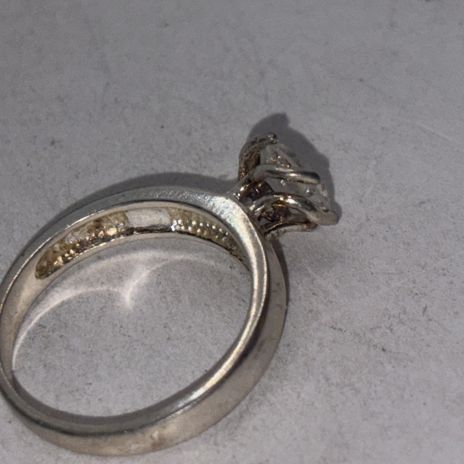 Vintage Sterling Sterling 925 Solitaire Ring size 9 marked CW