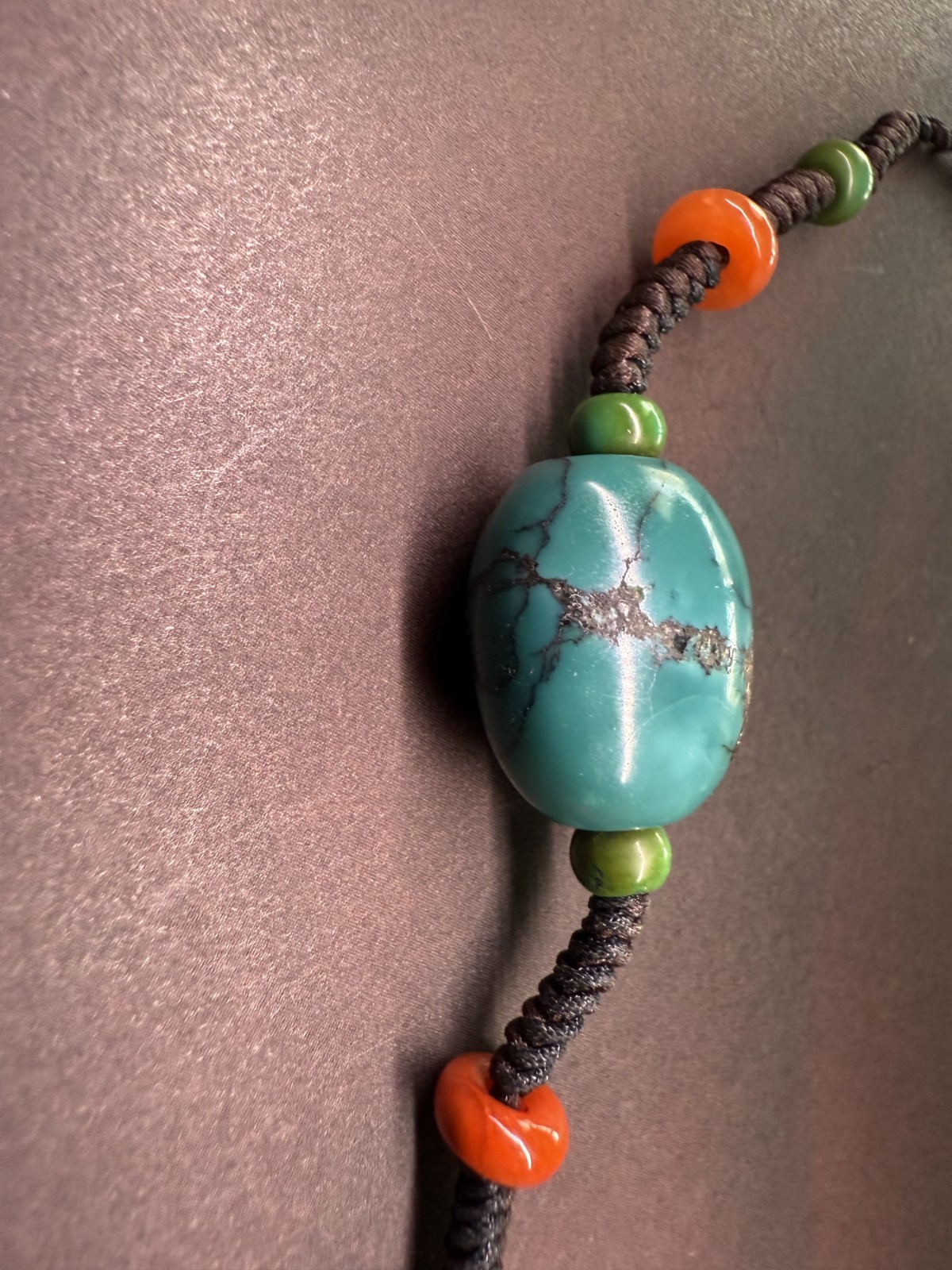 Vintage Tibetan Turquoise Bead Necklace | Handcrafted Traditional Amulet