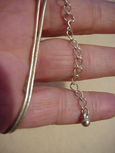 Vintage Silver Tone MESH Double Chain/Lobster Claw Clasp-LG. Round GLASS Pendant