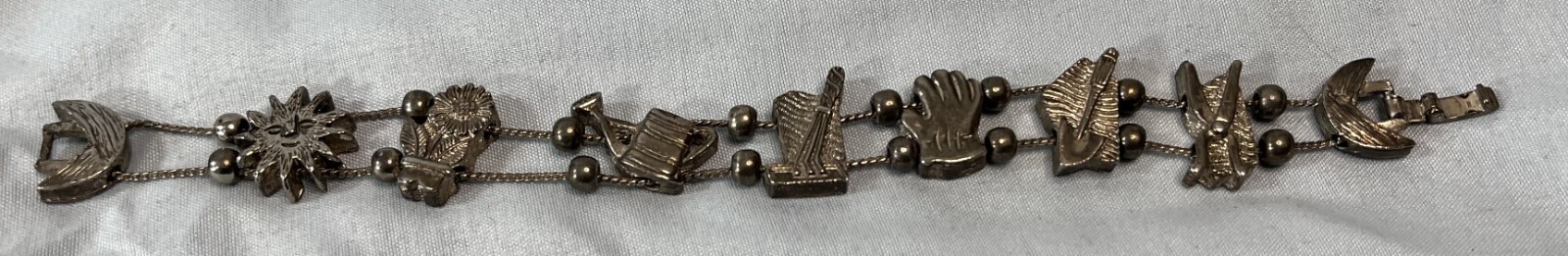 Vintage Gardening – Plants – Flowers – Earth Mother – Charm Bracelet – Metal
