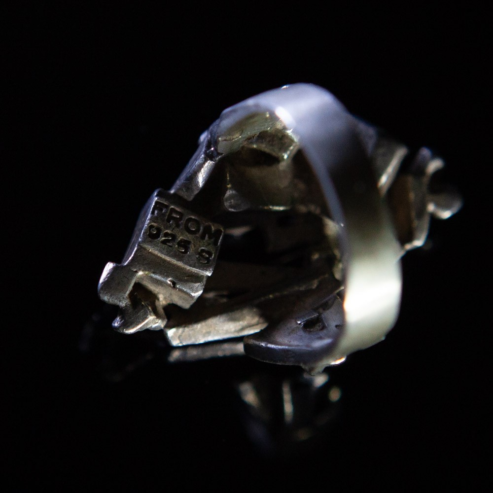 NE From Scandinavian Sterling Silver Brutalist Ring Denmark Size 9.25
