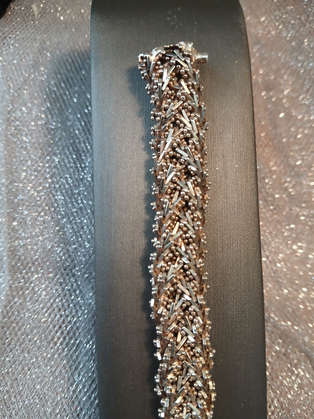 Sterling Silver 37.85 gram Bracelet Handcrafted Weaved Flexable Taxco MEX 6.5″