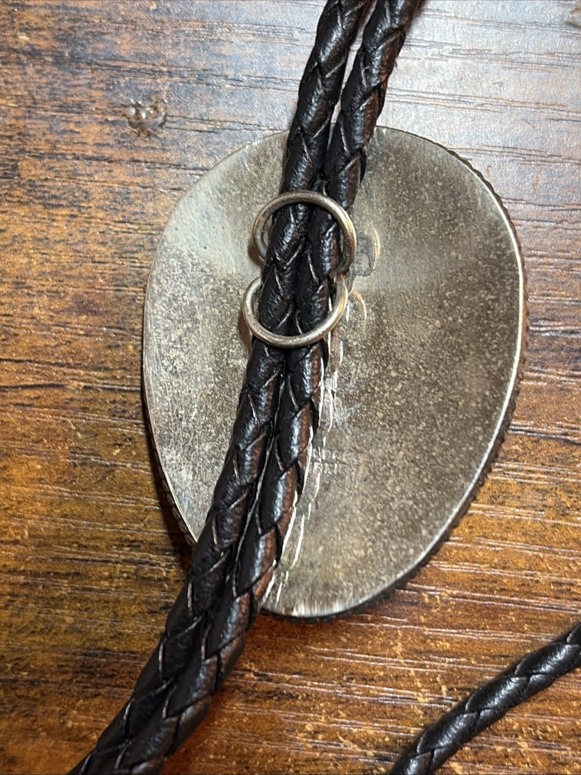 Vintage Alpaca Mexico Cowboy Cowgirl Bolo Tie Necklace Turquoise Western 17-18”