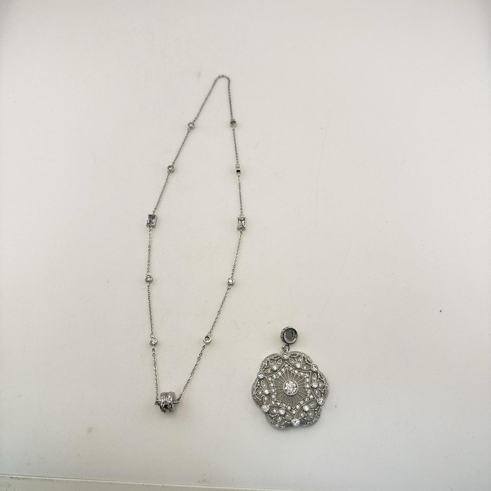 Joseph Esposito Necklace Art Deco Sterling Silver Magnetic Interchangeable 925