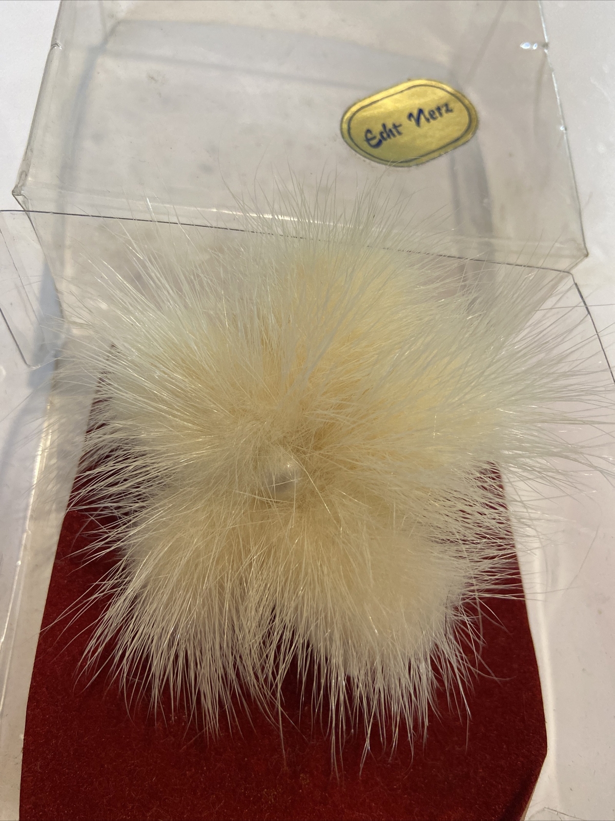 Vintage Mink Flower Brooch Echt Nerz Original Box #N