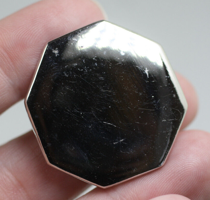 Vintage revere Octagon silver tone mirror finish post pierced earrings
