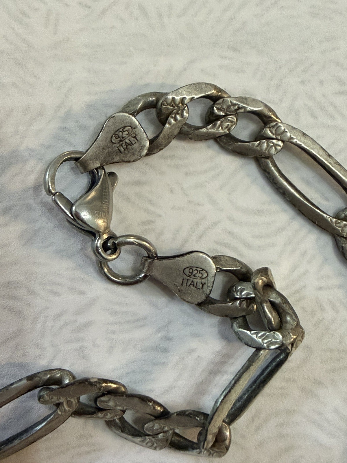 Sterling Silver Guardian Angel Medallion Necklace 925 Italy.