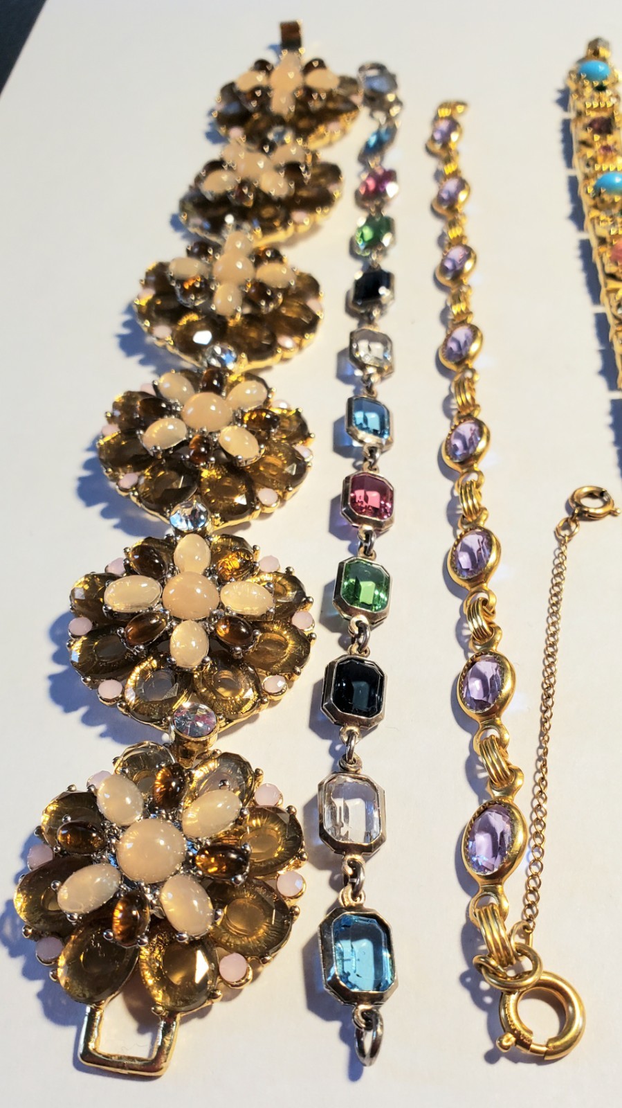 Vintage Bracelet Lot Of 6, Different Makers, Styles, Composition, Ages, Color