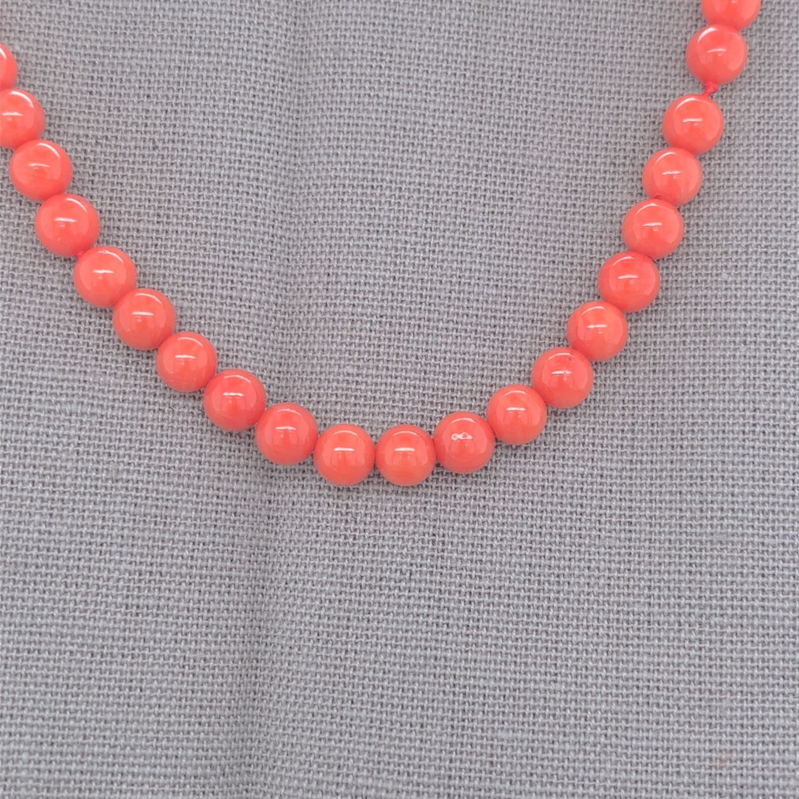 Genuine Natural Ox Blood Red Coral Bead Necklace 5mm Beads w/ 14k Clasp (#J6982)