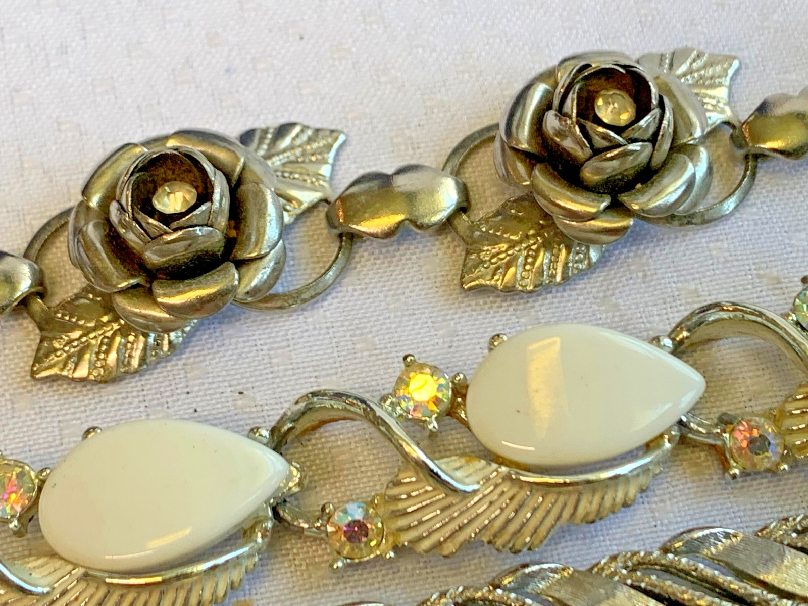Vtg Necklace Lot Costume Jewelry Coro Monet Rhinestones Lucite Faux Gemstones