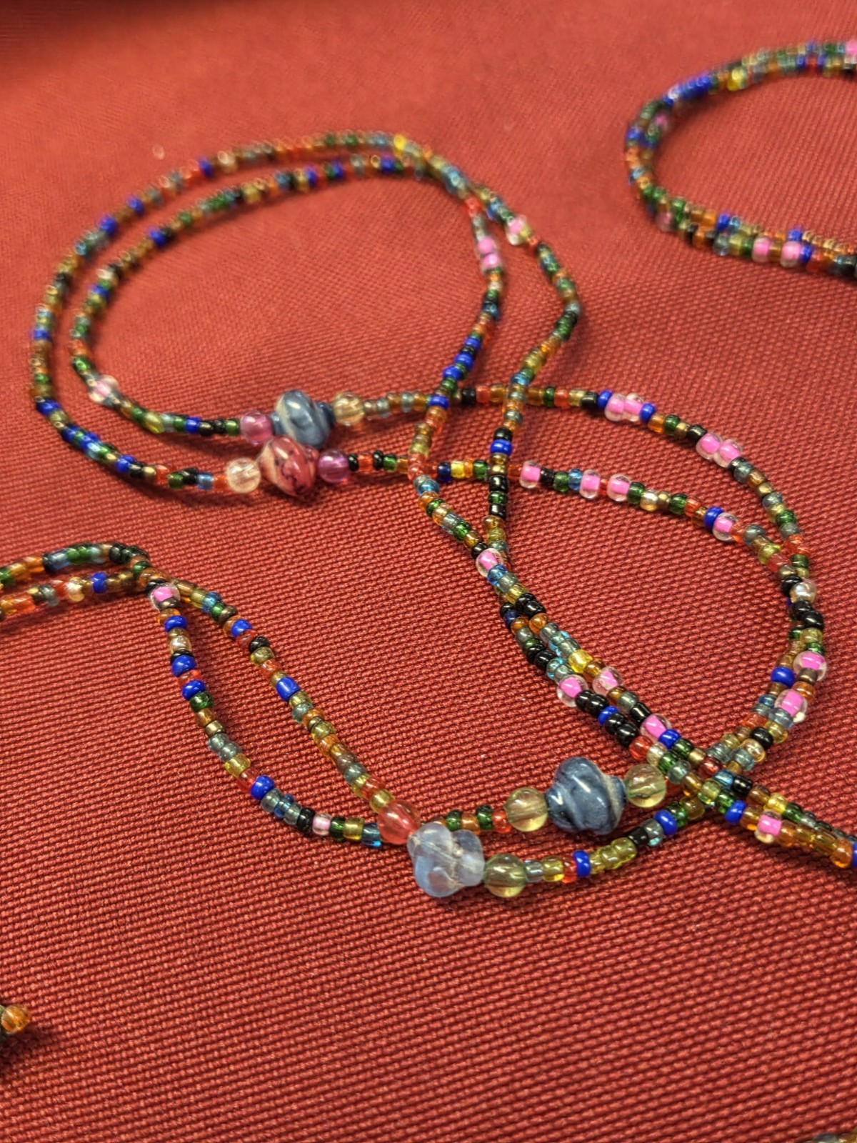 Vintage Multi-Strand Seed Bead Necklace 4 Strand Wrap Boho Tribal Glass Beads…