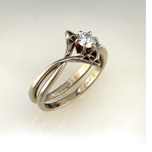 Vintage Art Deco Lab Created Diamond Wedding Ring Set In 925 Sterling Sliver