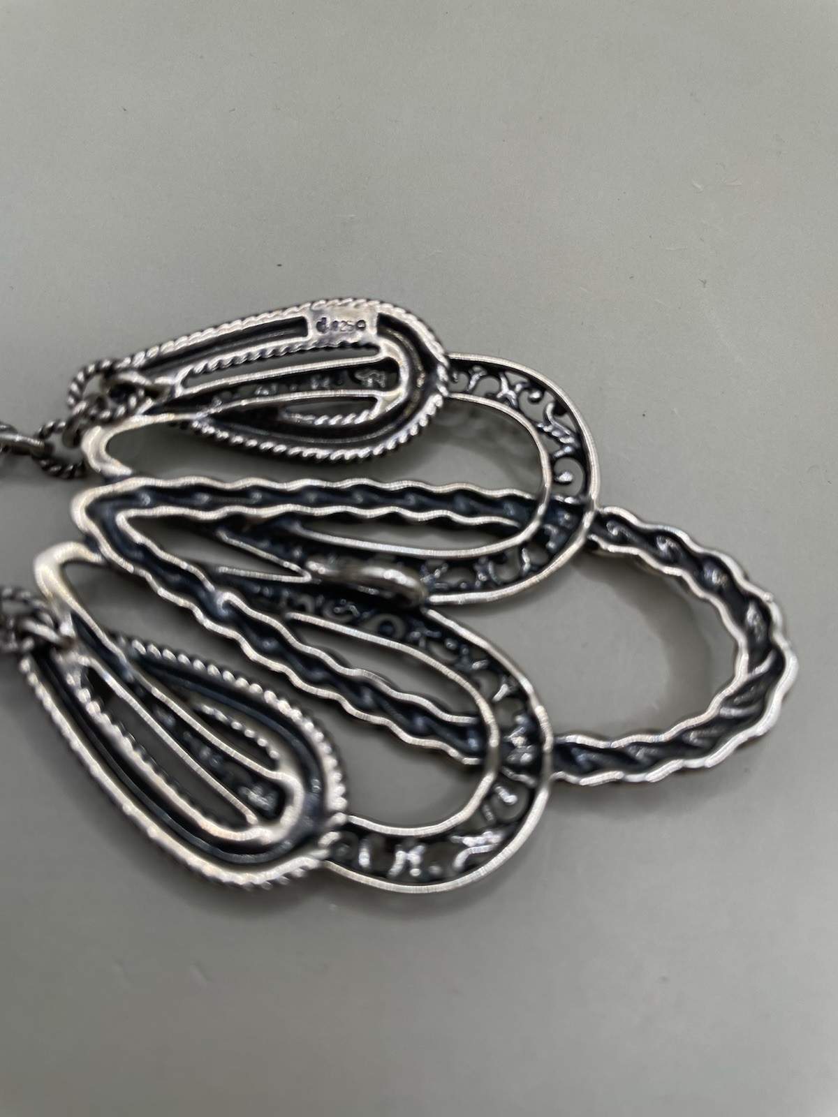 VTG Carolyn Pollack SIGNED 925 STERLING SILVER 16.25” Pendant Chain NECKLACE NIB