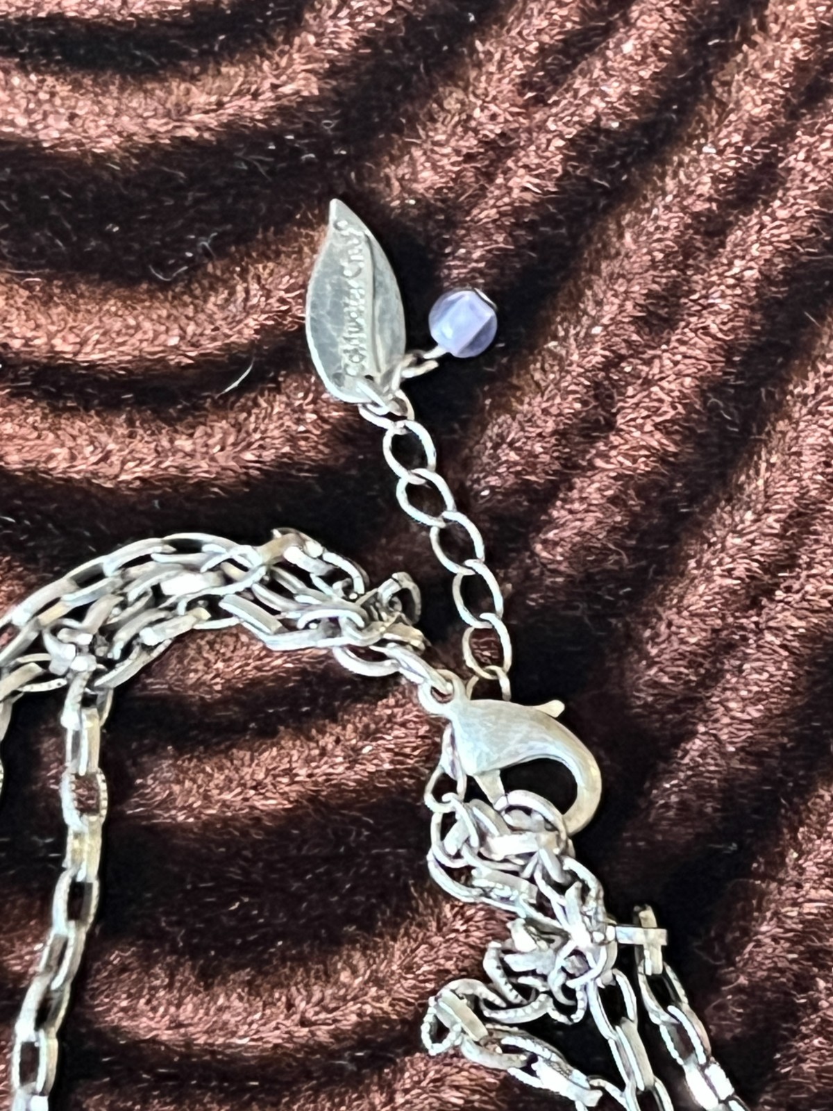NECKLACE Coldwater Creek Purple and Blue Beads, 3 Layered Chunky Bib Faux Stone
