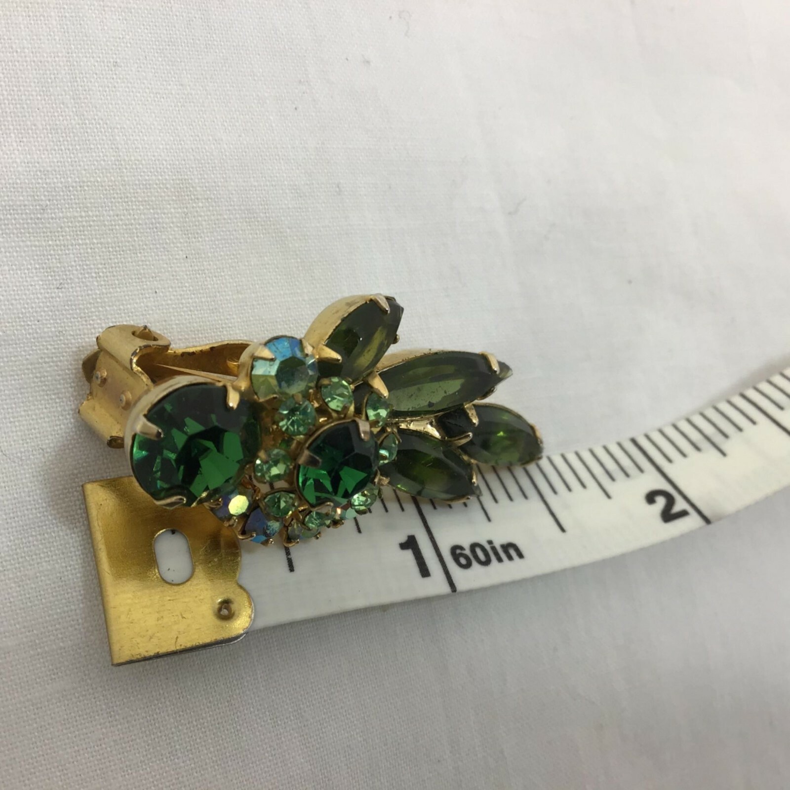 Juliana D&E Vtg 1950s Emerald Green Rhinestone Bracelet & Earrings Set