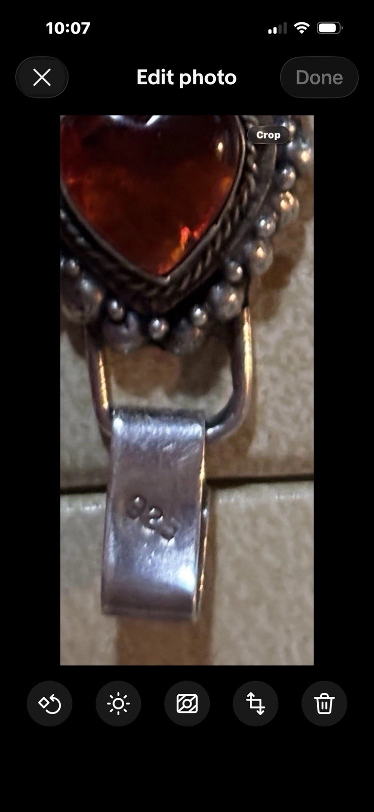 Amber Hearts & Sterling Silver Link Chain Vintage Bracelet 8 In HEAVY 23.5 G