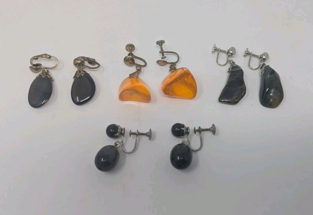 Vintage Lot Clip Screwback Earrings 22 Pair Hobe Trifari Lisner Avon Unbranded