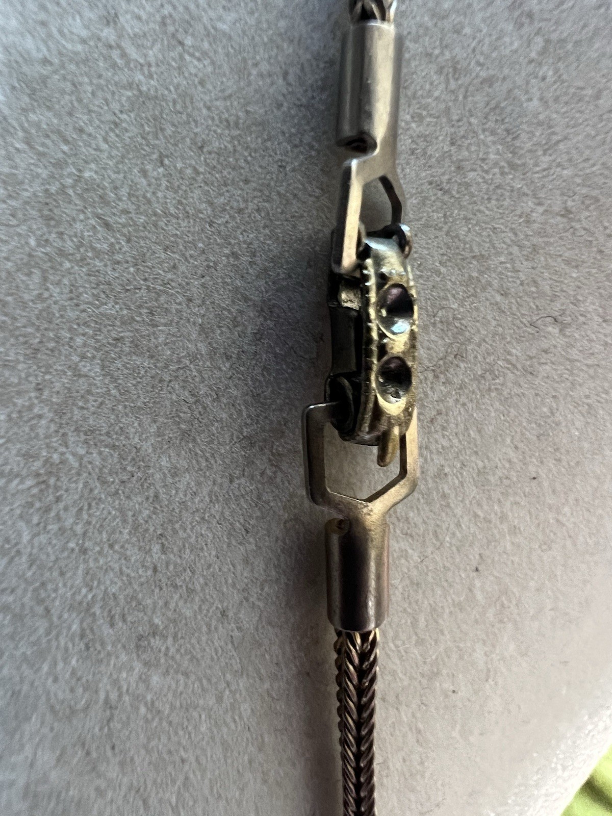 Vintage Shades of Purple & Olive Green Rhinestone waterfall Pendant Necklace 16″