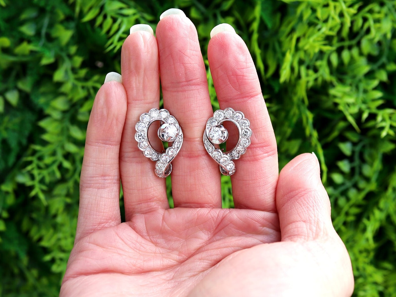Antique 4.35Ct Diamond and Platinum Earrings Circa 1935