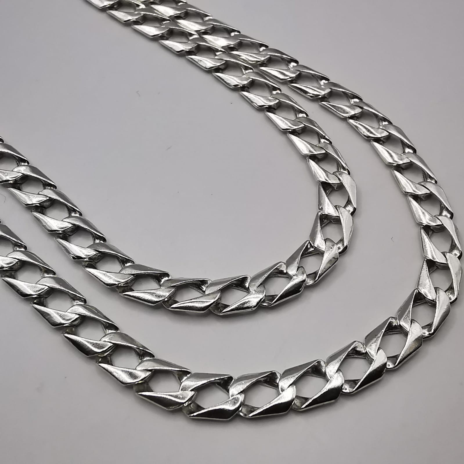 Vintage 925 Sterling Silver Chain Necklace Signed Handmade 7.0oz 19.80g