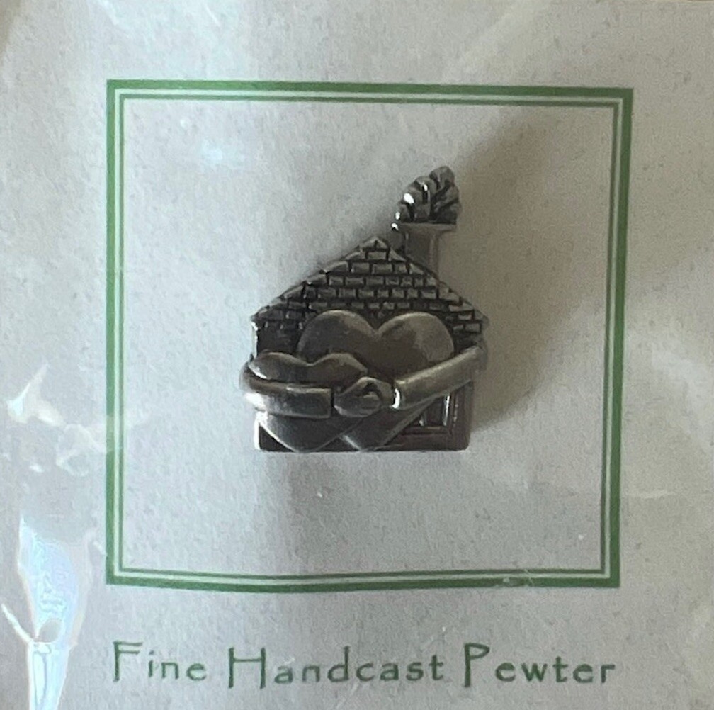 Jim Clift Hearts And Home Lapel Pin Hand Cast Pewter NIP