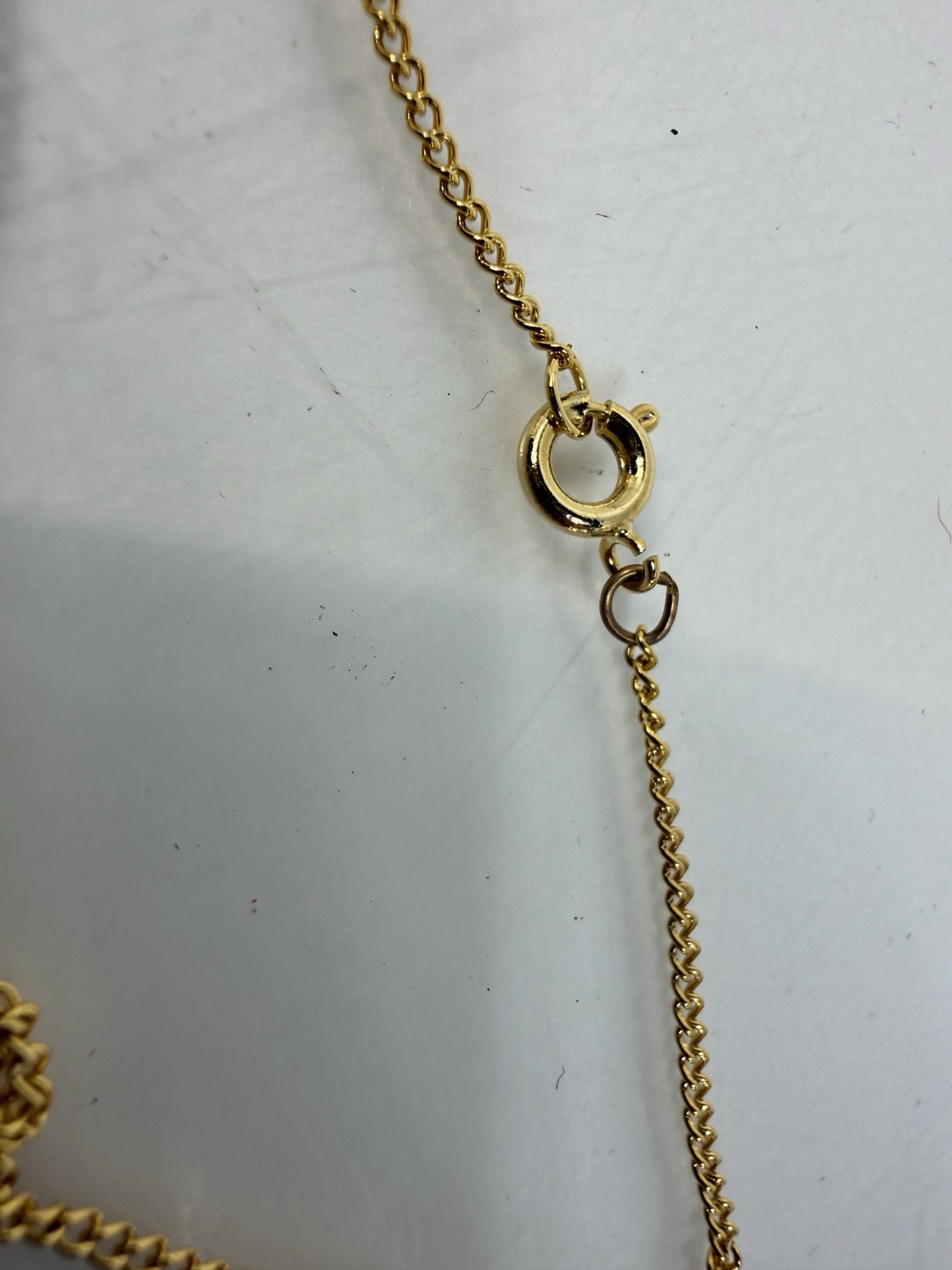 Vintage Princess House Genuine Emerald Pendant Necklace Gold Tone Original Box