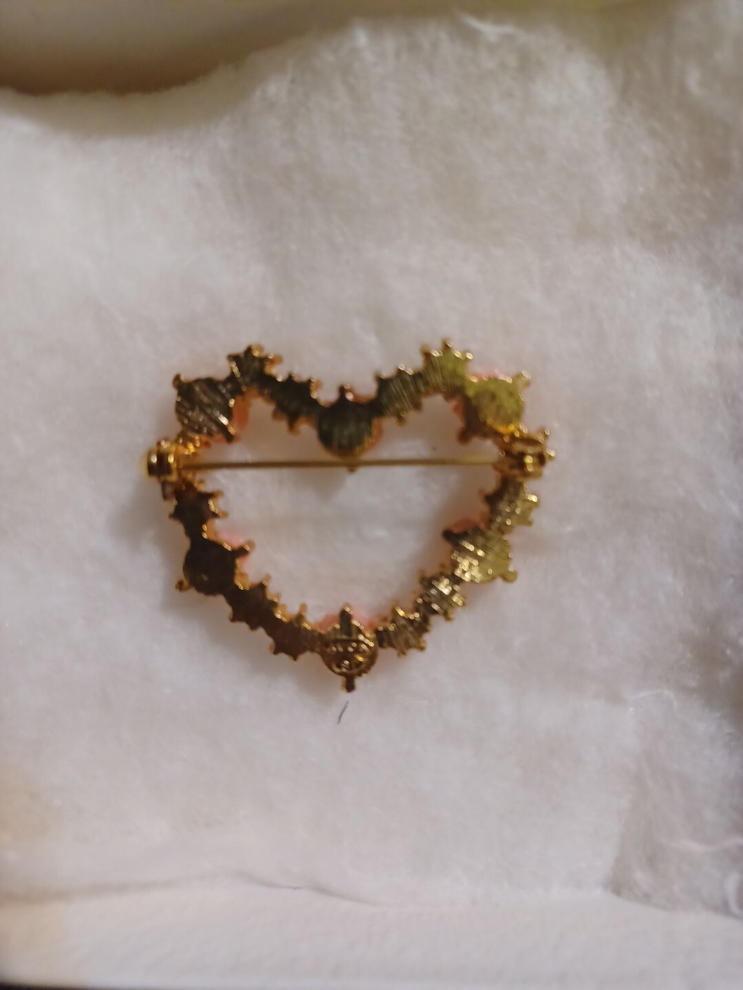 Vintage Rhinestone Heart AVON 1980s Hearts and Flowers Pink pin Mothers day