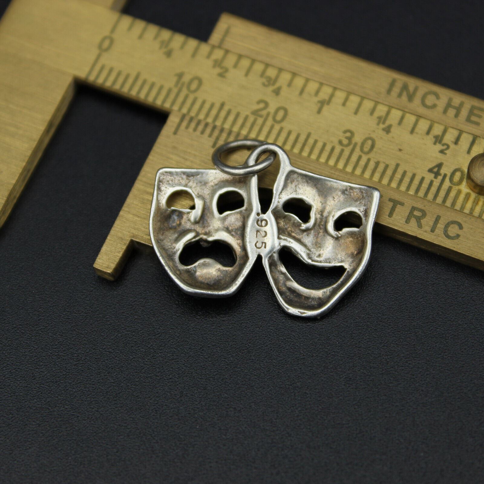 Sock and Buskin Comedy Tragedy Vintage Estate 925 Sterling Silver Women’s Charm