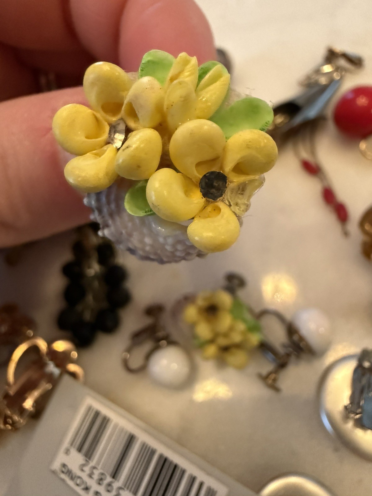 32 VTG Lot Earrings Craft Harvest Repair 1950s-1980s Some Signed, 1 silver