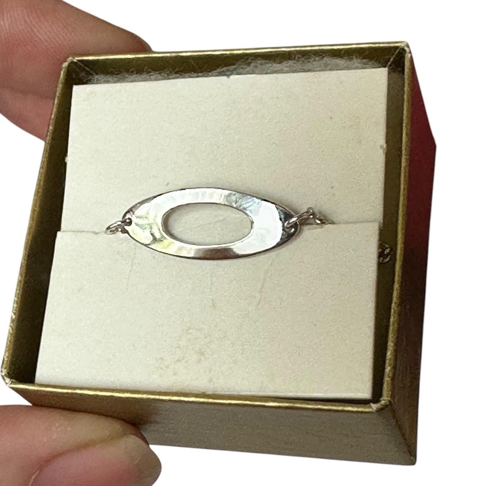 Avon 1978 Oval Accent Silvertone Anklet 9½” Ankle Bracelet NIB Vintage Old Stock