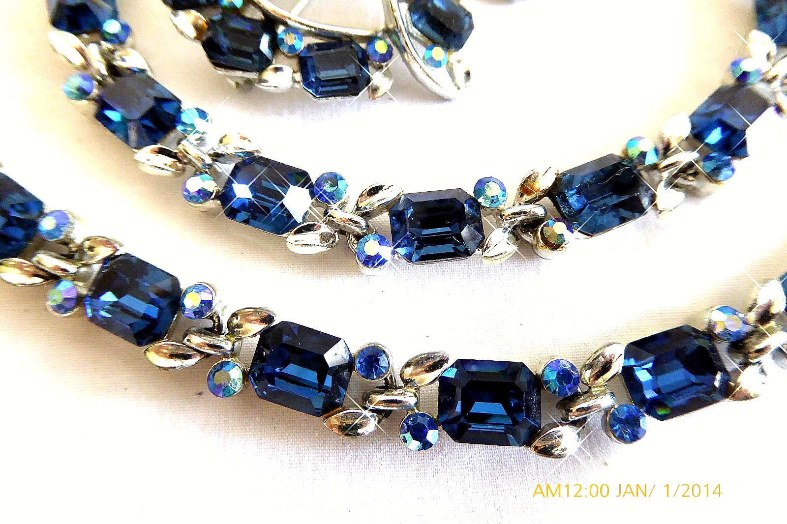 RARE VTG LISNER EMERALD CUT RHINESTONE NECKLACE EARRINGS BRACELET BROOCH SET