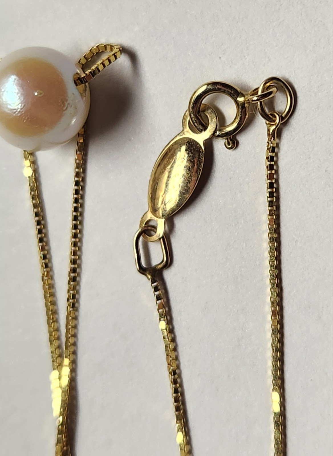Vintage 10k Yellow Gold Peter Brown White Pearl Necklace