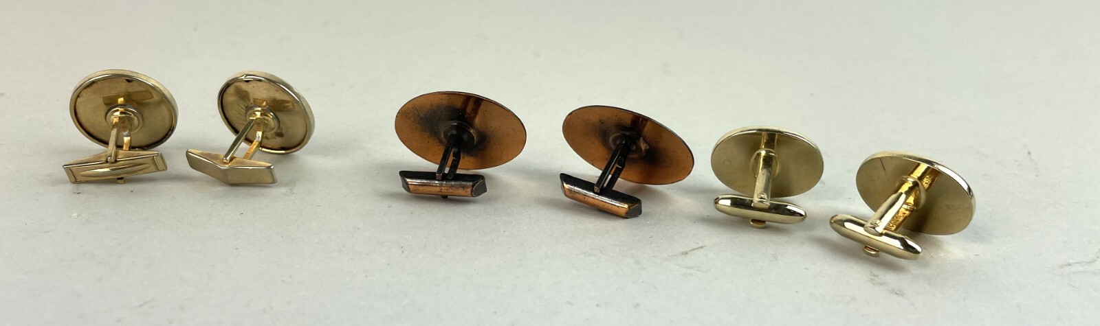 VTG LOT Of 3 Gold Plate metal cufflinks MIXED LOT, m5