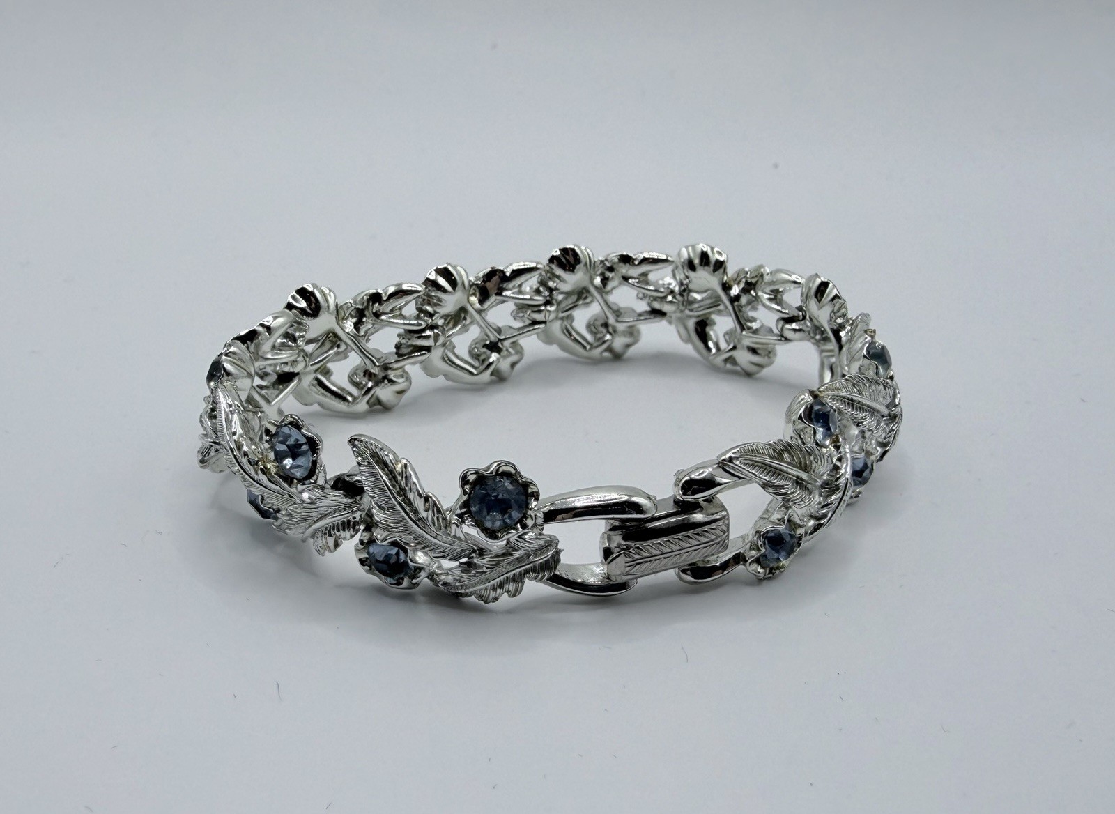 Vintage Script-Signed Coro Baby Blue and Silver Tone Parure 1950s