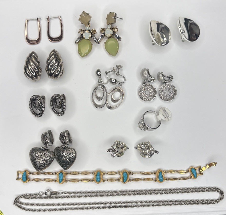 Trifari Monet Stella Dot Avon Jewelry Lot Earrings Bracelet Vintage Mix