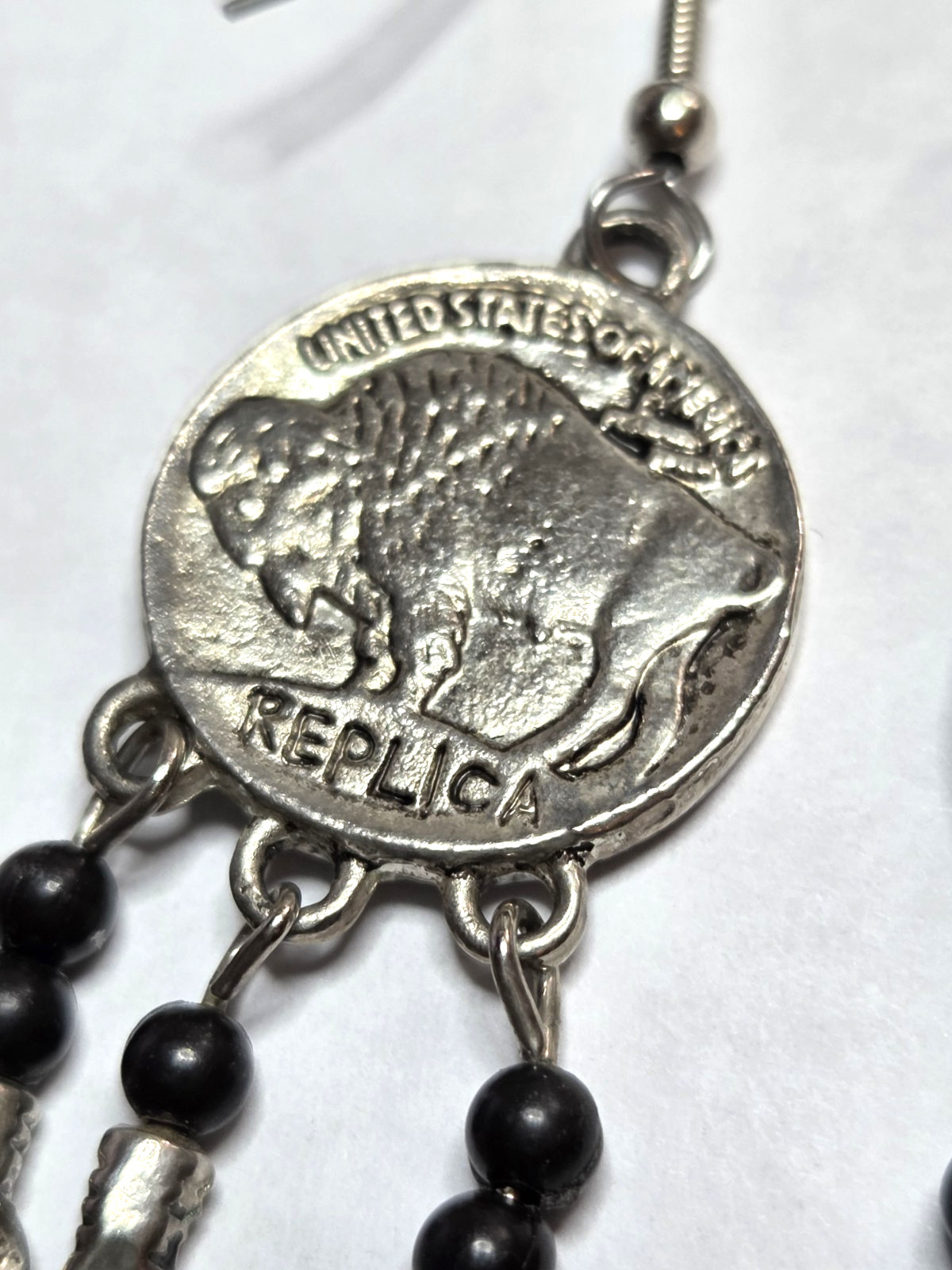 American Coin Treasures Buffalo Nickel Feather Earrings Replica