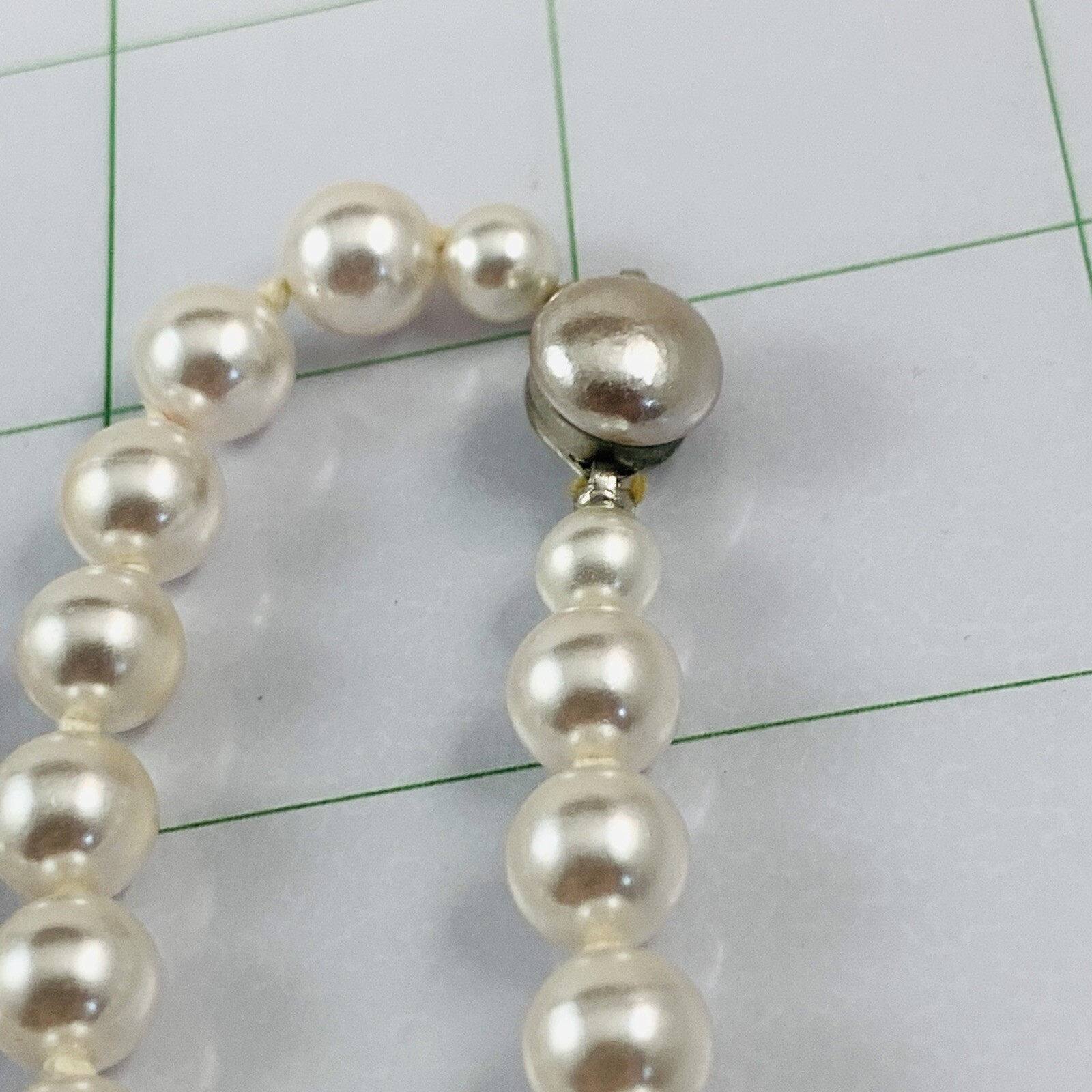 Vintage Elegant Classic Faux Pearl Very Light Grey Hue Long 53″ Necklace