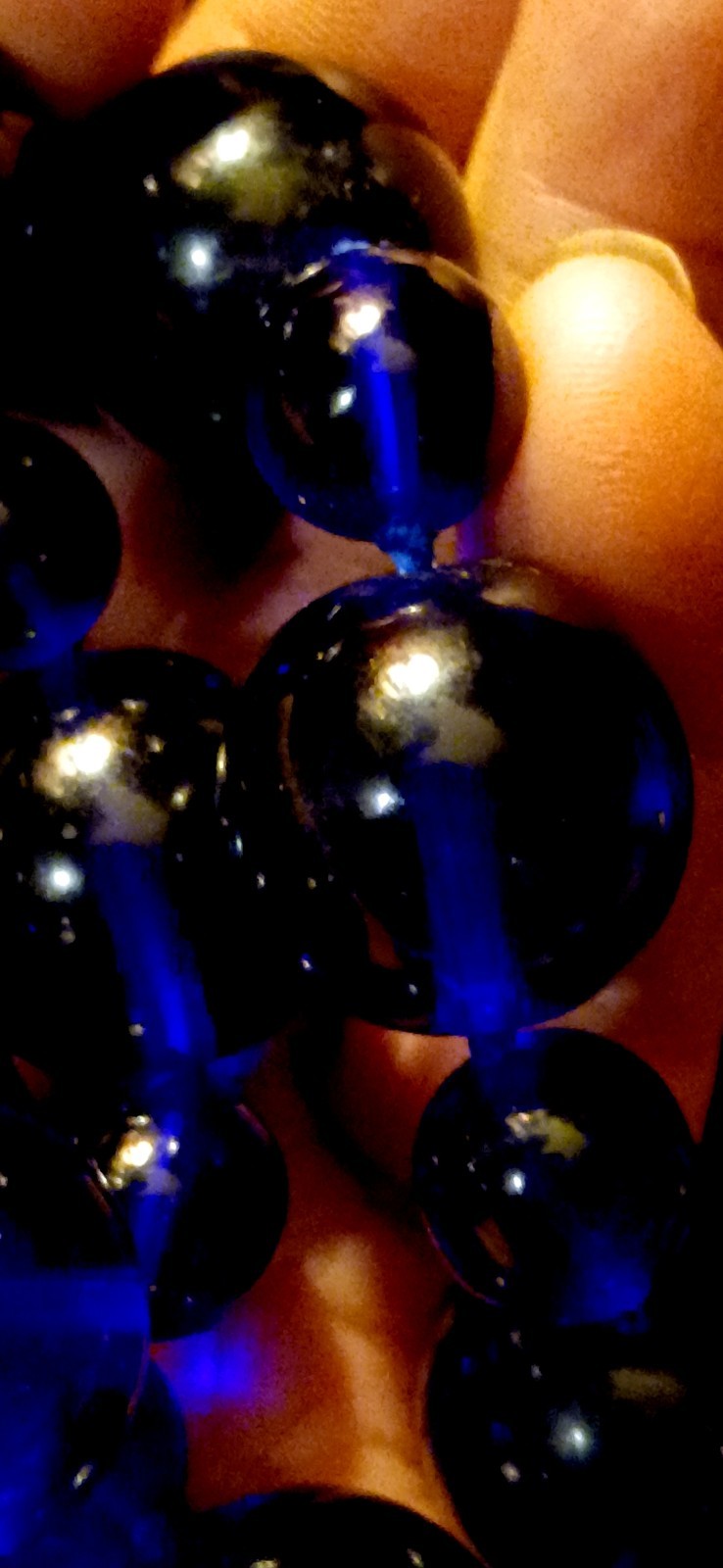 1920s 🖤 Czech COBALT Blue Art Deco Glass 🖤 STATEMENT NECKLACE Stunning