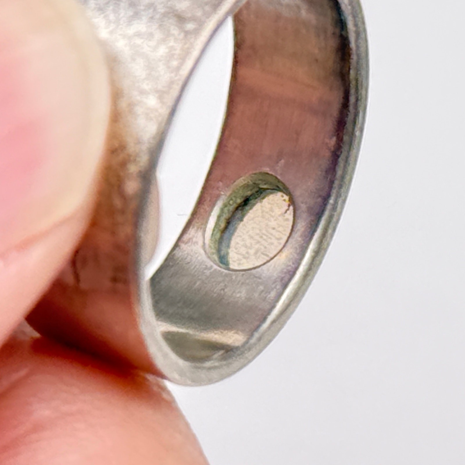 Vintage Modernist 18K Gold Sterling Silver Ring Size 7.25