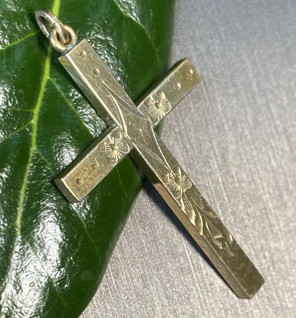Vintage Cross Pendant Pre-owned Estate Jewelry 12K Gold Filled Antique Unmarked