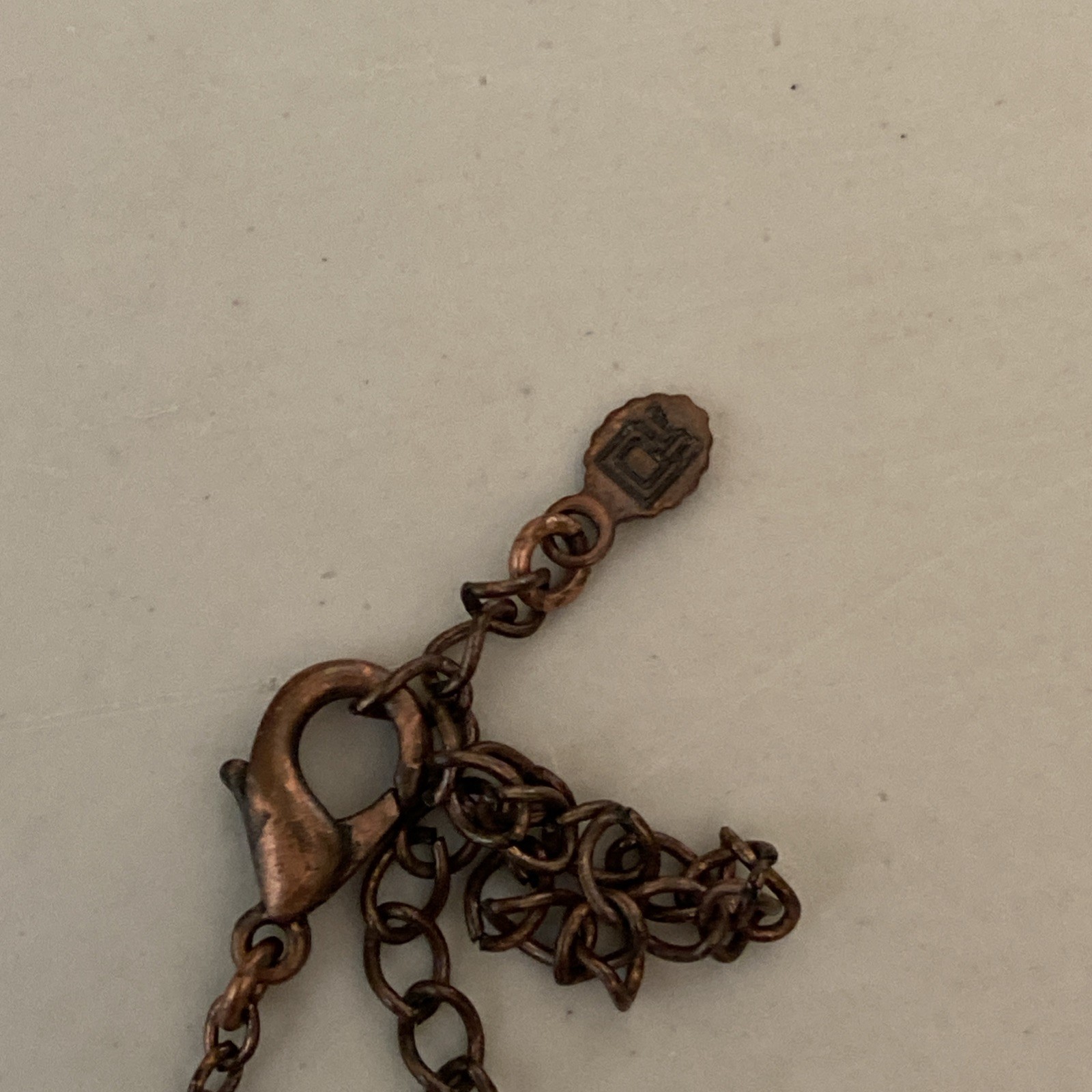 Copper Toned Vintage Necklace topaz colored stones